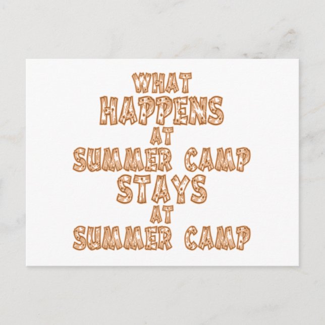 What Happens at Summer Camp Postcard (Front)