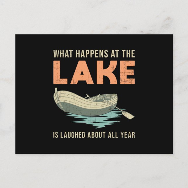 What Happens At The Lake Boat Sailing Boating Gift Postcard (Front)