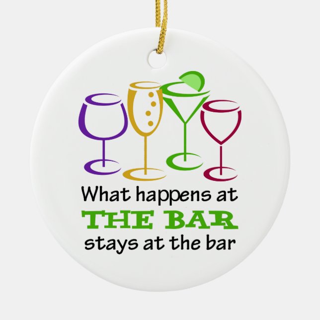 What Happens Ceramic Ornament (Front)