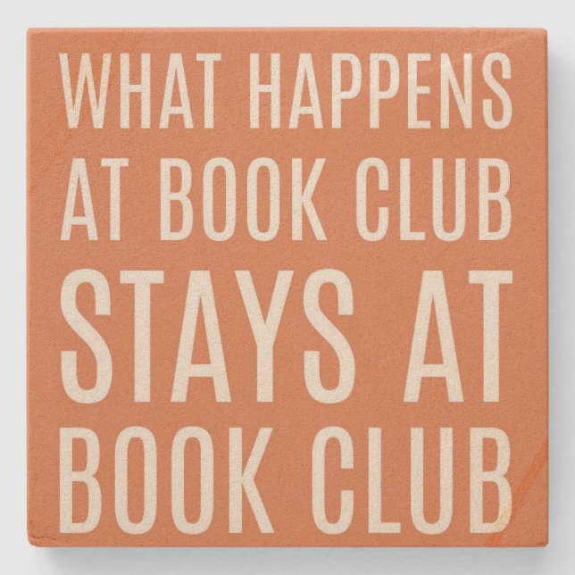 What Happens in Book Club Stone Coaster (Front)