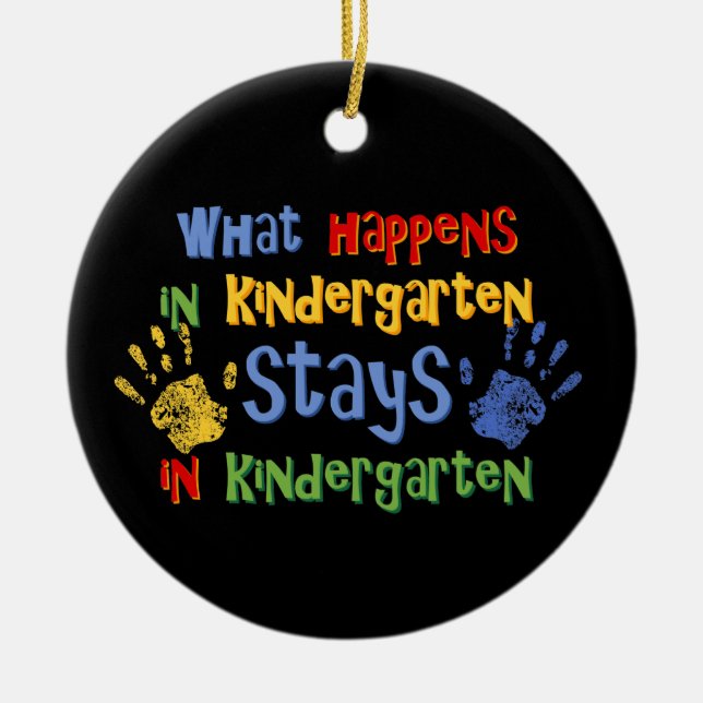 What Happens In Kindergarten Personalised Ornament (Front)