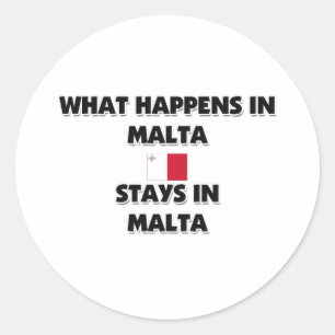 What Happens In MALTA Stays There Classic Round Sticker