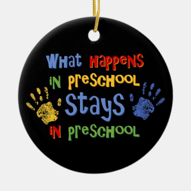 What Happens In Preschool Personalised Ornament (Front)