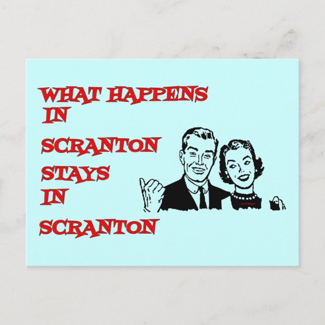 What Happens In Scranton Postcard (Front)