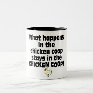 What Happens in the Chicken Coop Two-Tone Coffee Mug