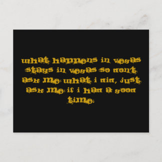 WHAT HAPPENS IN VEGAS STAYS IN VEGAS SO DON'T A... POSTCARD