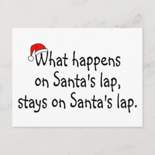 What Happens On Santas Lap Stays On Santas Lap 2 Holiday Postcard