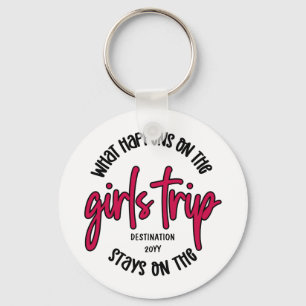 What happens on the Girls Trip Funny Custom Key Ring