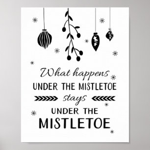 What Happens Under The Mistletoe Stays Christmas Poster