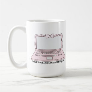 What I Watch Obscene Things On Cute Laptop Design  Coffee Mug