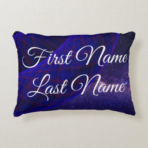 What If Blue Space Doughnuts Geometric Accent Pill Decorative Cushion