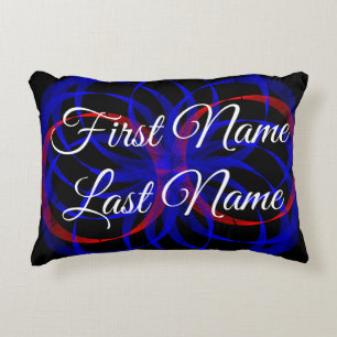 What If Double Blueberry Geometric Accent Pillow