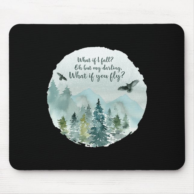 What if I fall Cute Fall Autumn Thanksgiving Mouse Pad (Front)
