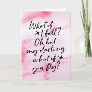 What if I fall, encouragement greeting card