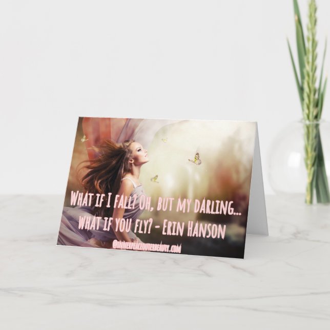 What if I fall - Erin Hanson quote Card (Front)