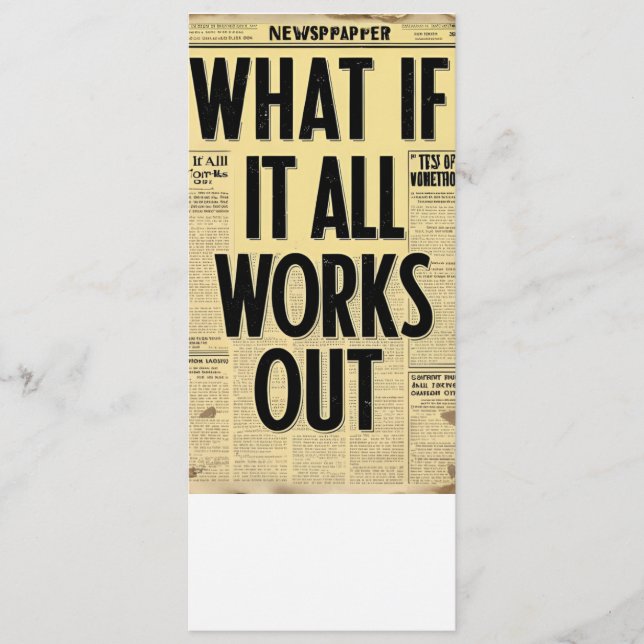 What If It All Works Out Retro Newspaper Typograph Menu (Front)