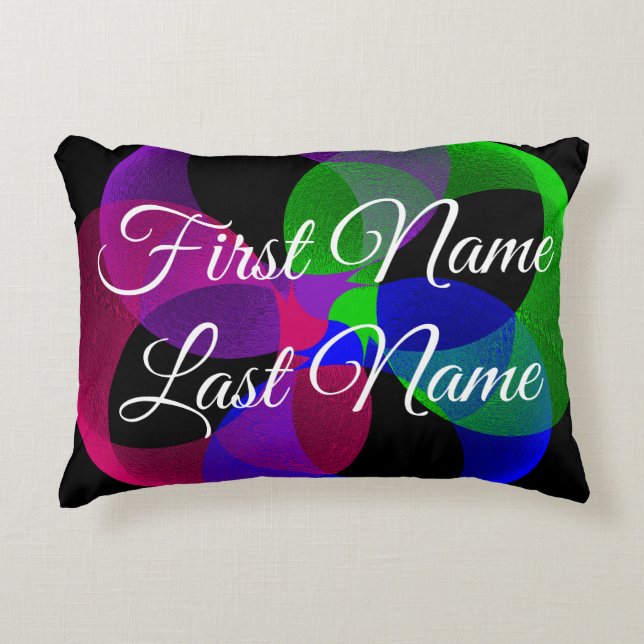 What If Multi Colour Geometric Fusion Accent Pillo Decorative Cushion (Front)