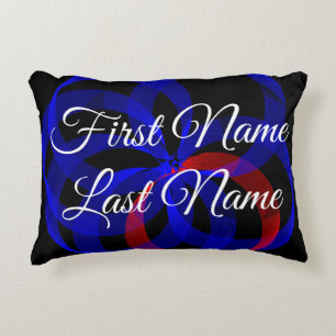 What If Red Revolving Geometric Accent Pillow