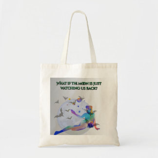 What If the Moon Is Watching Us?" Cosmic Curious T Tote Bag
