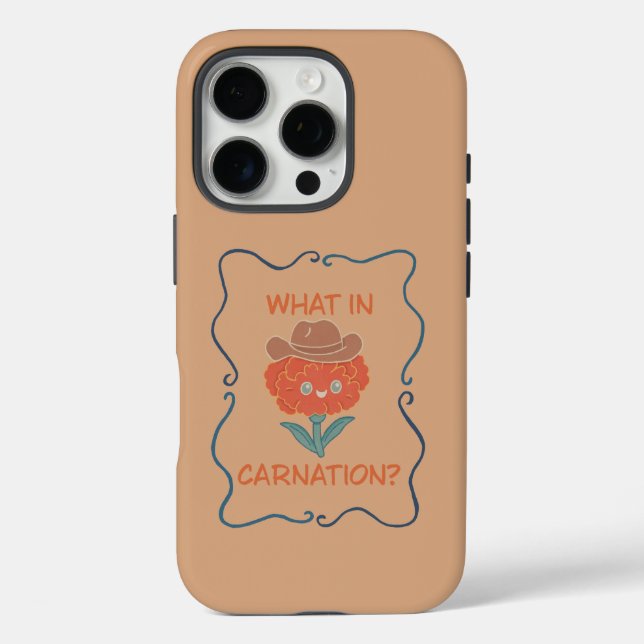 What in Carnation Funny Cowboy Flower Case-Mate iPhone Case (Back)
