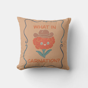 What in Carnation Funny Cowboy Flower Cushion