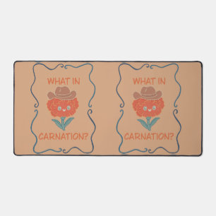 What in Carnation Funny Cowboy Flower Desk Mat