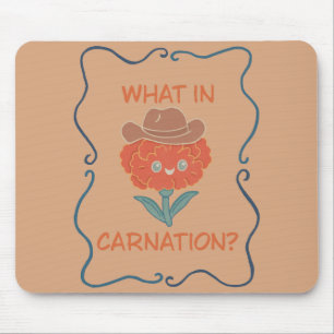 What in Carnation Funny Cowboy Flower Mouse Pad