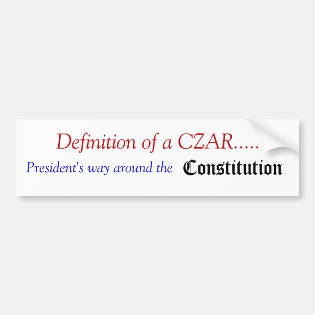What is a CZAR Bumper Sticker (Front)