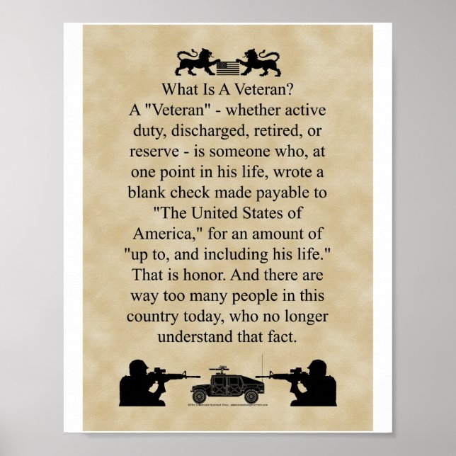 What is a Veteran smaller version Poster (Front)