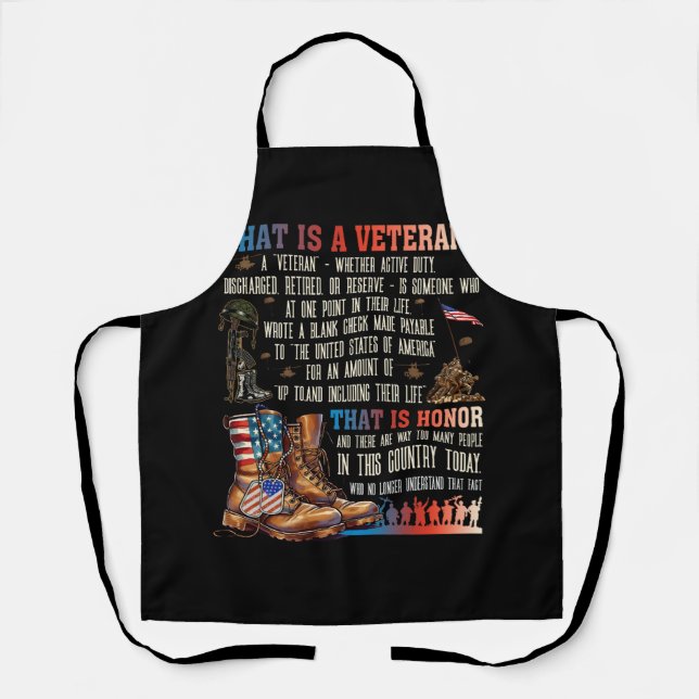 What Is A Veteran That Is Honour Patriotic America Apron (Front)