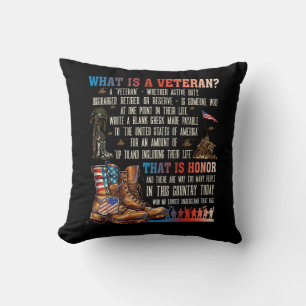 What Is A Veteran That Is Honour Patriotic America Cushion