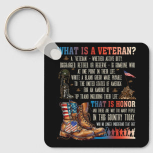 What Is A Veteran That Is Honour Patriotic America Key Ring