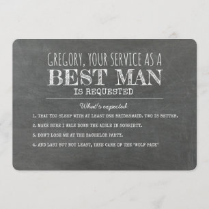 What Is Expected - Funny Best Man Proposal Invitation