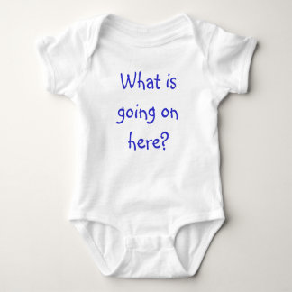 What is going on here? baby bodysuit