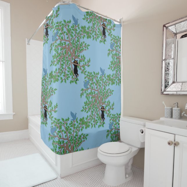 What Is He Doing Shower Curtain (In Situ)