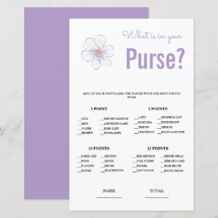 What is in Purse Bridal Shower Game
