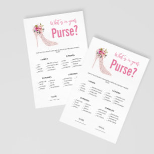 What is in Purse Bridal Shower Game
