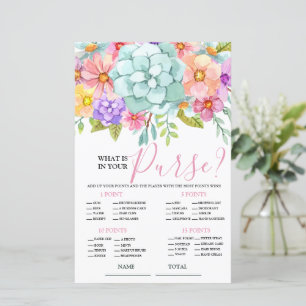 What is in your Purse Floral Bridal Game