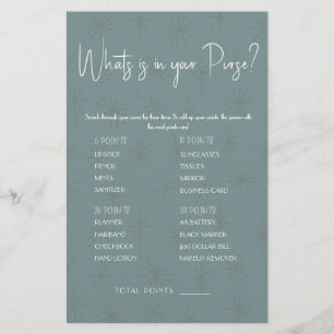 What is in your Purse? Game Card Flyer