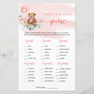 What is in Your Purse Game Teddy Bear Eucalyptus