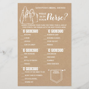 What is in your Purse rustic shower bilingual game