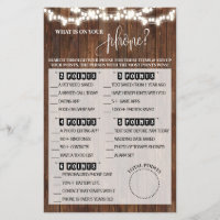 What is on your Phone Western Bridal Shower Game
