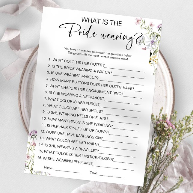 What Is The Bride Wearing Bridal Shower Game Invitation (Creator Uploaded)