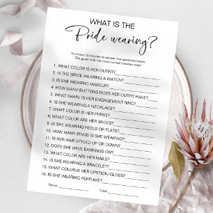 What Is The Bride Wearing Bridal Shower Game Invitation