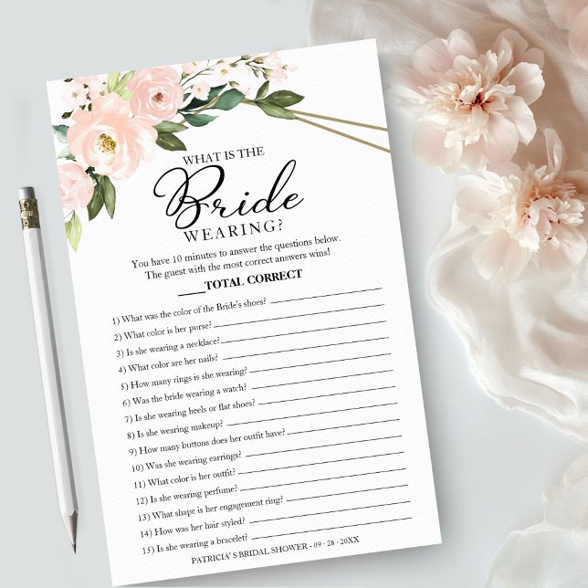 What Is The Bride Wearing Game Pink Blush Flyer (Creator Uploaded)