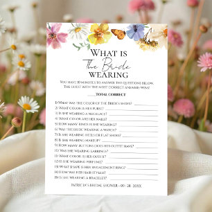 What Is The Bride Wearing Wildflower Game Card