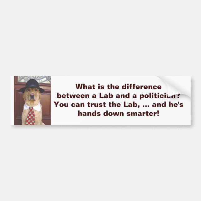 What is the difference between a Lab & a politicia Bumper Sticker (Front)