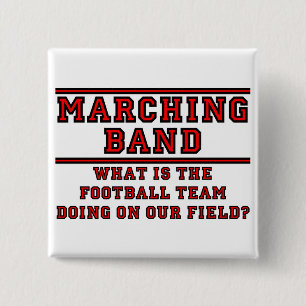 What Is The Football Team Doing On Our Field? 15 Cm Square Badge