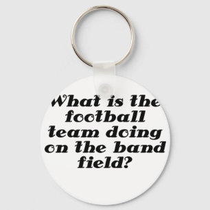 What is the football team doing on the band field key ring