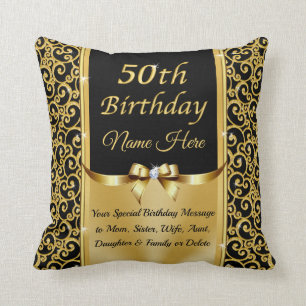 What is Traditional Gift for 50th Birthday? Gold Cushion